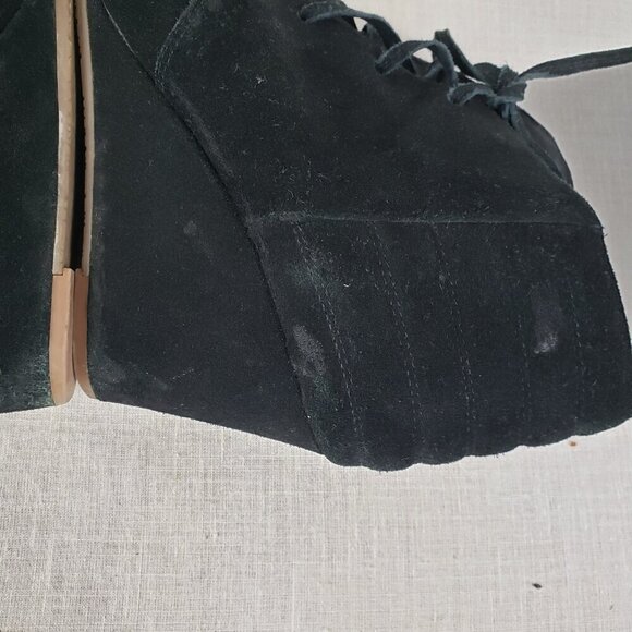 Dolce Vita Ankle Wedge Booties Black Suede Lace Up Womens Size 11 - Picture 8 of 13